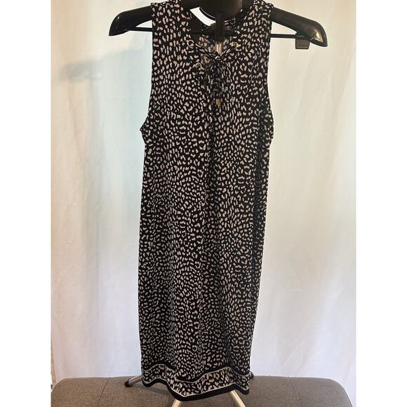 Michael Kors Women's size XL Black and White Leopard Print Shift Dress NWT - Picture 1 of 4